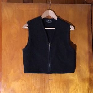 Limited black wool vest